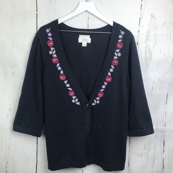 Christopher&Banks Embroidered Sweater-Bust 36